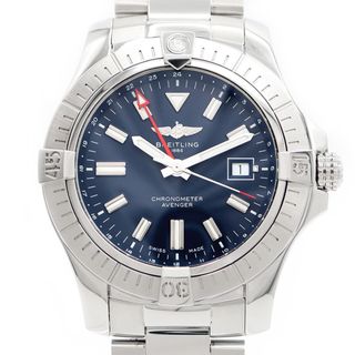 ブライトリング(BREITLING)の内部点検済 BREITLING ブライトリング アベンジャー オートマチック GMT 45 A32395 A32395101C1A1 300m防水 青 ブルー SS ステンレス メンズ 自動巻き【6ヶ月保証】【腕時計】【中古】(腕時計(アナログ))