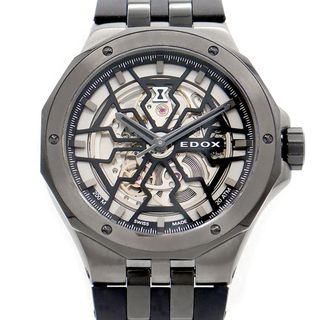 エドックス(EDOX)のEDOX エドックス デルフィン メカノ 85303 200m防水 裏スケ スケルトン SS ステンレス 純正ラバーベルト 純正尾錠 メンズ 自動巻き【6ヶ月保証】【腕時計】【中古】(腕時計(アナログ))