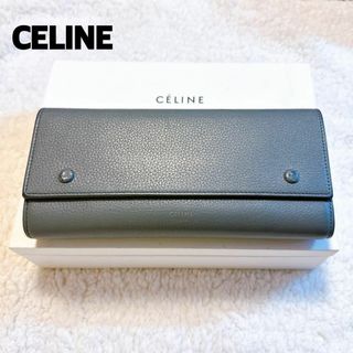 セリーヌ(celine)のセリーヌ ラージフラップ マルチファンクション 長財布　グレー ブルー(財布)