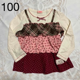 ティンカーベル(TINKERBELL)のティンカーベル　重ね着風長袖Tシャツ　ロンT 100 女の子　うさぎ　ティアード(Tシャツ/カットソー)