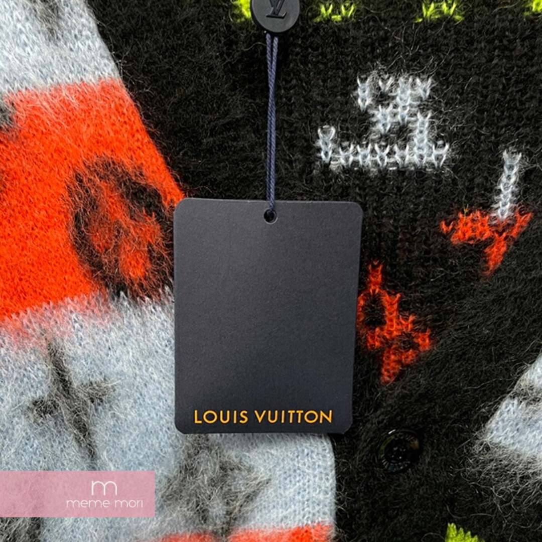 LOUIS VUITTON 2022AW Monogram Mohair Cardigan 1AA53K ルイヴィトン モノグラムモヘアカーディガン 総柄ロゴ ネオンカラー ブラック×マルチカラー サイズL【240205】【新古品】【me04】 メンズのトップス(カーディガン)の商品写真