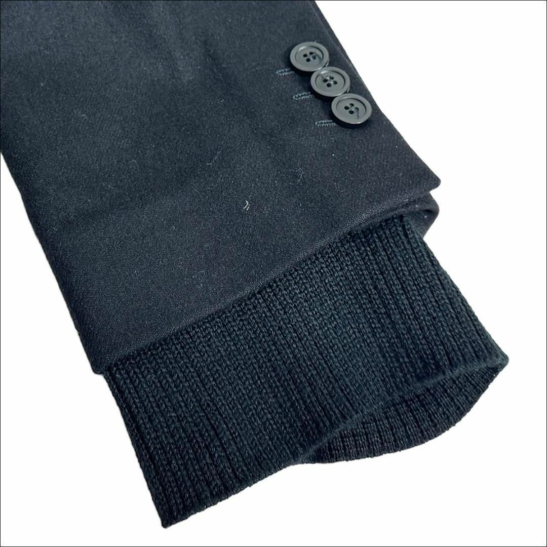 Emporio Armani(エンポリオアルマーニ)のJ7251超美品エンポリオアルマーニ ニットレイヤードテーラードジャケット黒50 メンズのジャケット/アウター(テーラードジャケット)の商品写真