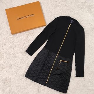 ルイヴィトン(LOUIS VUITTON)の★未使用★LOUIS VUITTON　バイマテリアルAラインニットドレス(ひざ丈ワンピース)