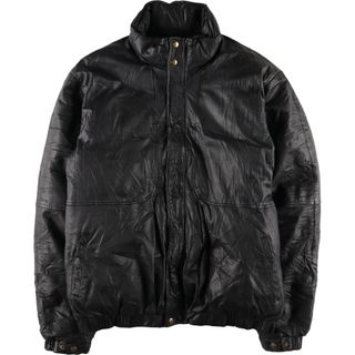 エディーバウアー(Eddie Bauer)の古着 90年代 エディーバウアー Eddie Bauer レザーグースダウンジャケット パファージャケット メンズXL ヴィンテージ /eaa416138(レザージャケット)