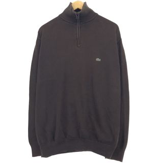 ラコステ(LACOSTE)の古着 ラコステ LACOSTE フランス企画 コットンニットハーフジップセーター メンズXXL /eaa416561(ニット/セーター)