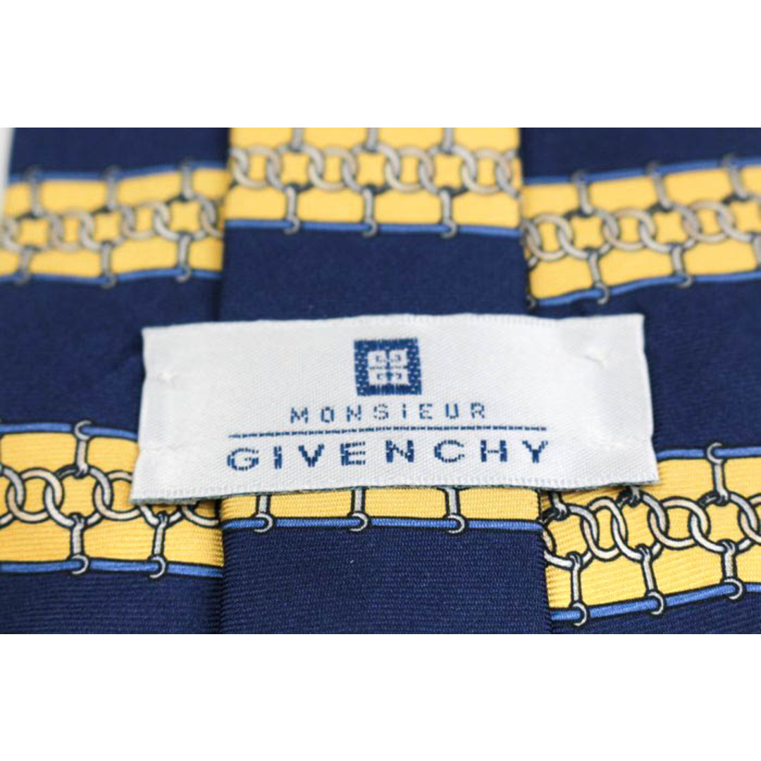 GIVENCHY(ジバンシィ)のジバンシィ ブランド ネクタイ シルク ストライプ柄 小紋柄 チェーン柄 メンズ ネイビー GIVENCHY メンズのファッション小物(ネクタイ)の商品写真