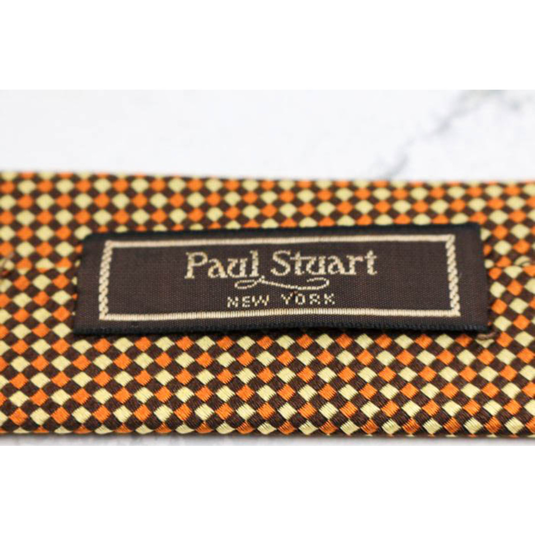 Paul Stuart(ポールスチュアート)のポールスチュアート ブランド ネクタイ シルク チェック柄 メンズ ブラウン PAUL STUART メンズのファッション小物(ネクタイ)の商品写真