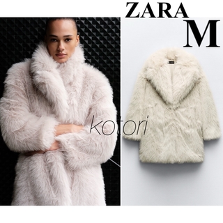 ザラ(ZARA)の新品　2023aw ZARA フェイクファー　ダブル　コート　M(毛皮/ファーコート)