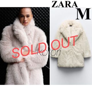 ザラ(ZARA)の新品　2023aw ZARA フェイクファー　ダブル　コート　M(毛皮/ファーコート)