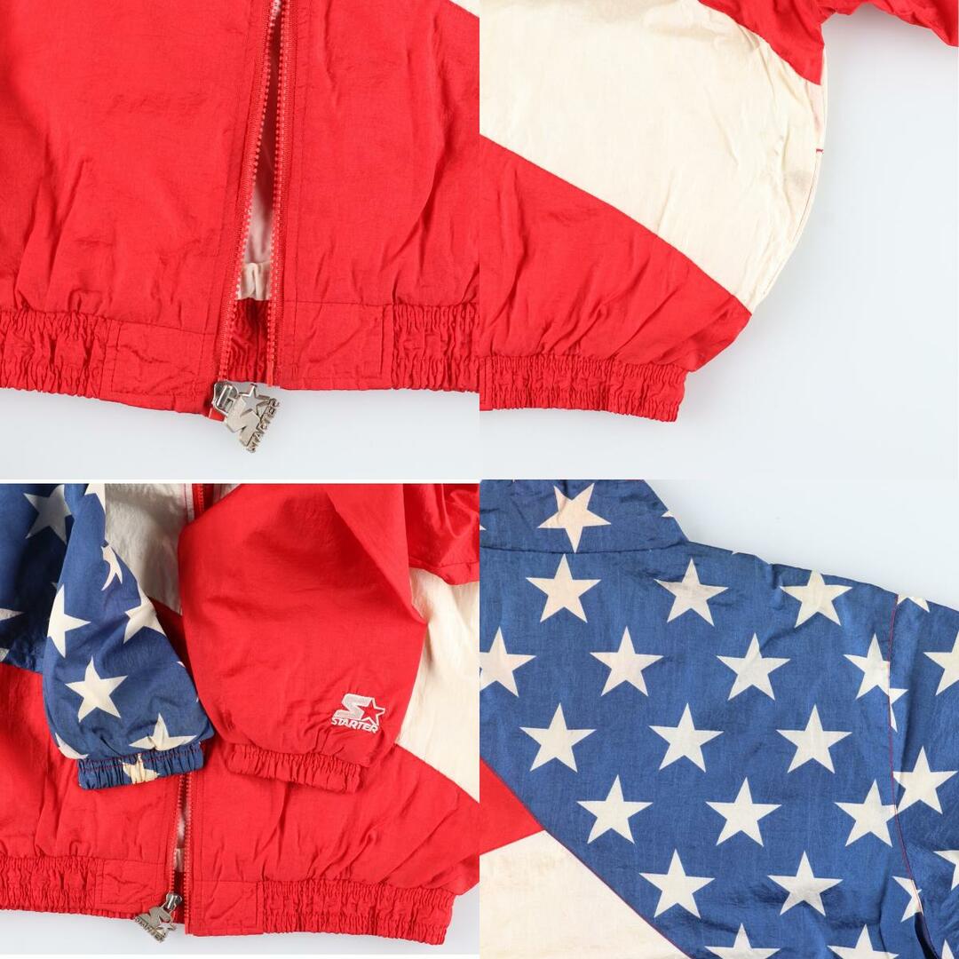 古着 90年代 スターター Starter オリンピック USAチーム 総柄 星条旗柄 ナイロンジャケット メンズM ヴィンテージ /eaa414696 メンズのジャケット/アウター(ナイロンジャケット)の商品写真