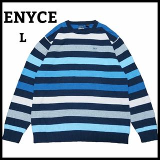 エニーチェ(ENYCE)のENYCE エニーチェ ボーダー コットン ニット B系 ヒップホップ  L(ニット/セーター)