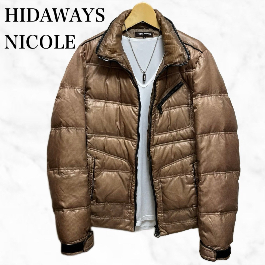 HIDEAWAY(ハイダウェイ)のHIDEAWAYS NICOLE ダウンジャケット　アウター　ベージュ系 メンズのジャケット/アウター(ダウンジャケット)の商品写真