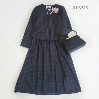 anySIS* ワンピーススーツ ツイード ラメ ビジュー 入学式 美品！