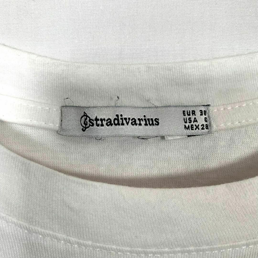 stradivarius(ストラディバリウス)のStradivarius️ Tシャツ Mサイズ プリント 白 ホワイト レディースのトップス(Tシャツ(半袖/袖なし))の商品写真