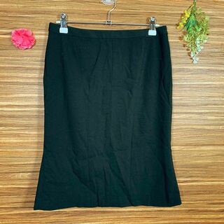 TRISH トリッシュ️ スカート 38サイズ M相当 黒 スリット レーヨン(ひざ丈スカート)
