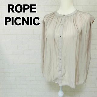 ロペピクニック(Rope' Picnic)の【美品】ロペピクニック ノースリーブシャツ ブラウス グレージュ 38サイズ M(シャツ/ブラウス(半袖/袖なし))