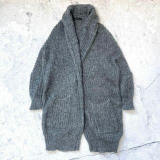 アーバンリサーチ(URBAN RESEARCH)の【アーバンリサーチ】美品 モヘヤ48% ロング ニット カーディガン グレー(カーディガン)