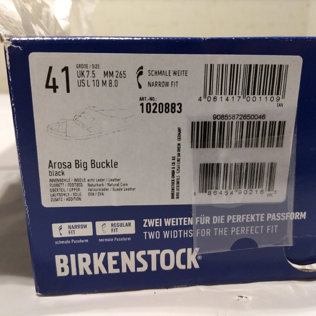 BIRKENSTOCK(ビルケンシュトック)のUA別注 Arosa Big Buckle ブラックスェード　新品　サイズ41 メンズの靴/シューズ(サンダル)の商品写真