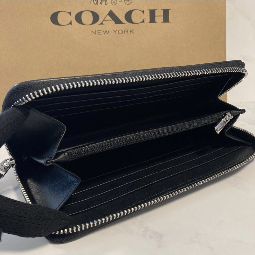 COACH(コーチ)の新品　COACH 長財布　コーチ　長財布　 メンズ シグネチャー ブラック メンズのファッション小物(長財布)の商品写真