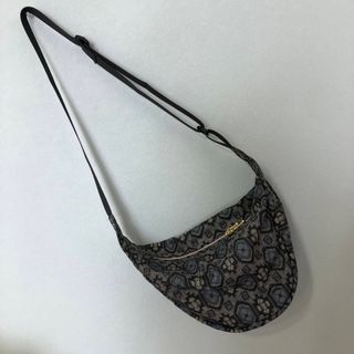 着物リメイク　紬　三日月　バッグ　ハンドメイド(ショルダーバッグ)