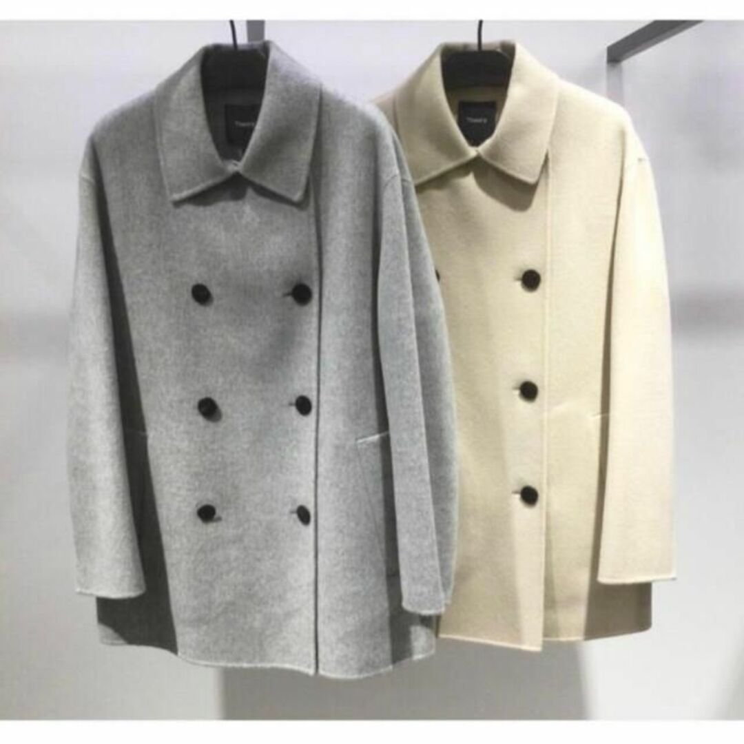 Theory - Theory 20AW セオリー ダブルフェイス Pコート グレー Theory - Theory 20AW セオリー ダブルフェイス Pコート グレー