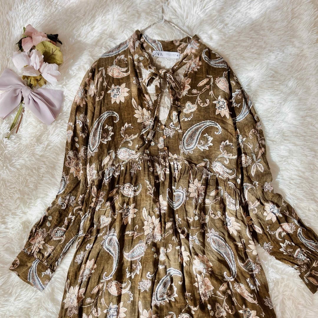 ZARA - ZARA ザラ ヴィンテージ風ペイズリー柄マキシ丈 ZARA - ZARA ザラ ヴィンテージ風ペイズリー柄マキシ丈
