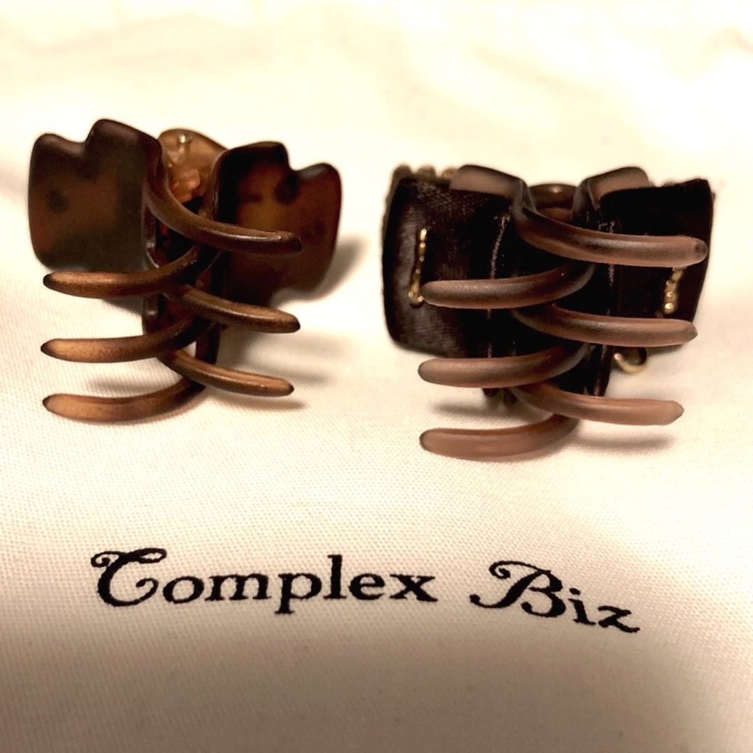 Complex Biz(コンプレックスビズ)のコンプレックスビズ　クリスタルメッシュ♡ミニリボン♡デザートクリップ小2個セット レディースのヘアアクセサリー(バレッタ/ヘアクリップ)の商品写真