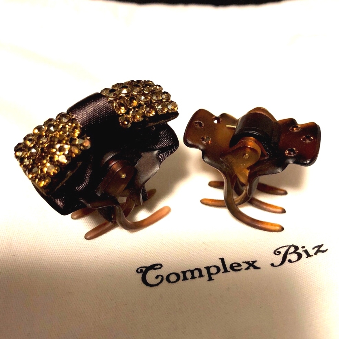 Complex Biz(コンプレックスビズ)のコンプレックスビズ　クリスタルメッシュ♡ミニリボン♡デザートクリップ小2個セット レディースのヘアアクセサリー(バレッタ/ヘアクリップ)の商品写真