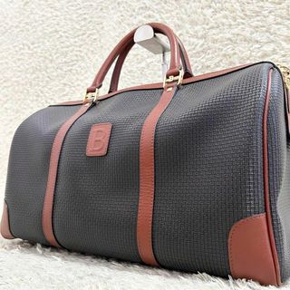 美品✨BALLY ボストンバッグ エンボスロゴ レザー 黒 大容量 メンズ