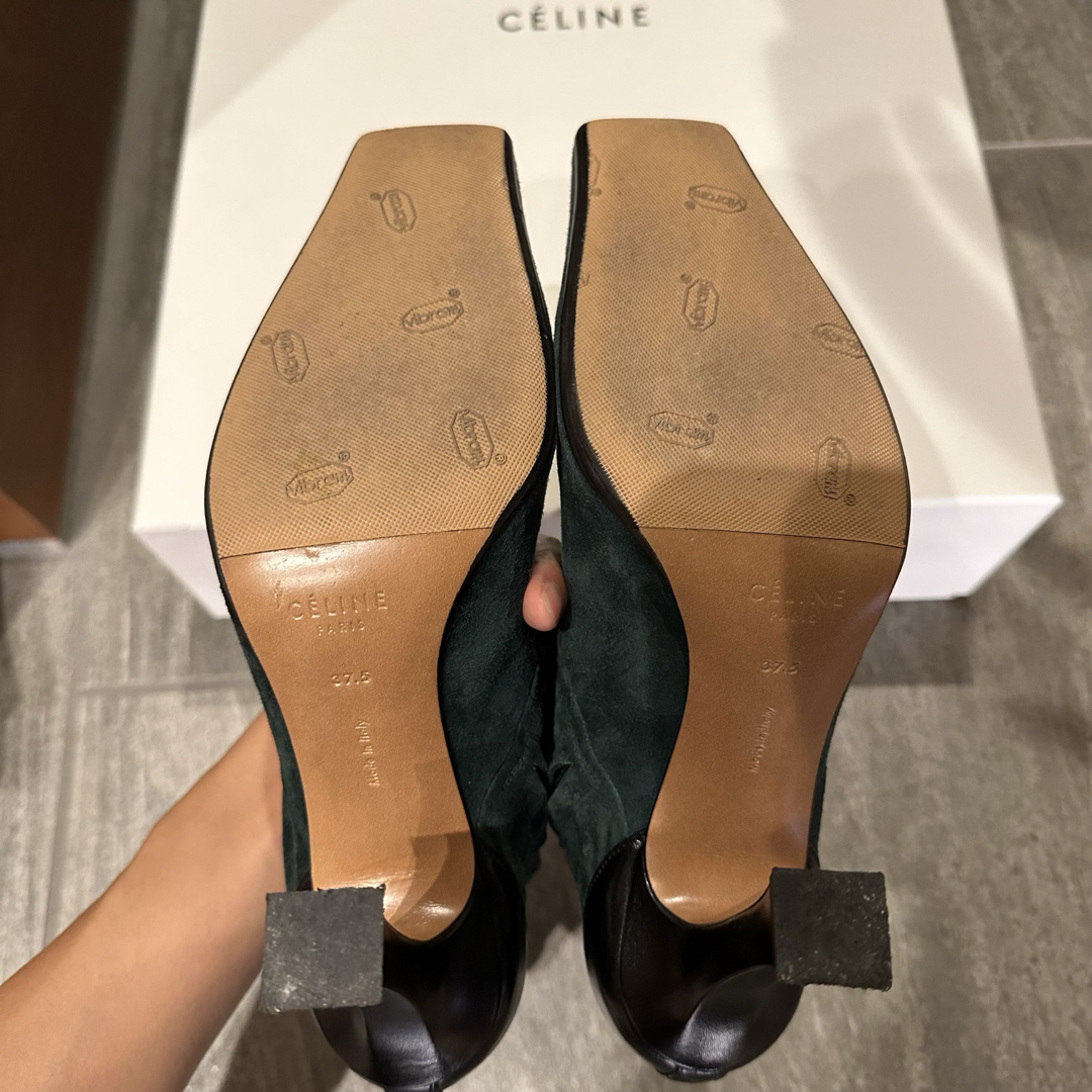 celine(セリーヌ)の【CELINE】美品　スクエアトゥ　スエード　レザー　コンビブーツ レディースの靴/シューズ(ブーツ)の商品写真