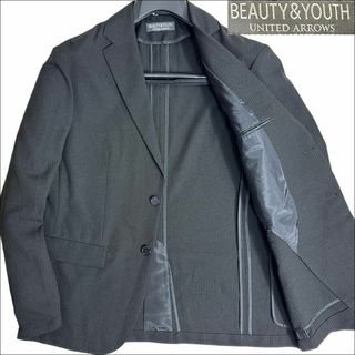 ビューティアンドユースユナイテッドアローズ(BEAUTY&YOUTH UNITED ARROWS)のJ6107 新品 ビューティ&ユース 近年モデルシアサッカージャケット 黒 XL(テーラードジャケット)