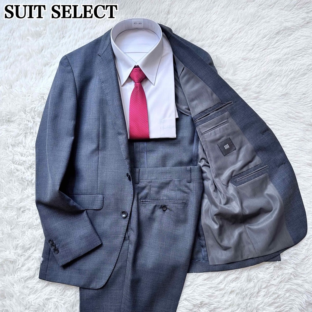 THE SUIT COMPANY(スーツカンパニー)のスーツセレクト セットアップスーツ ビジネススーツ ポリエステル ウール グレー メンズのスーツ(セットアップ)の商品写真