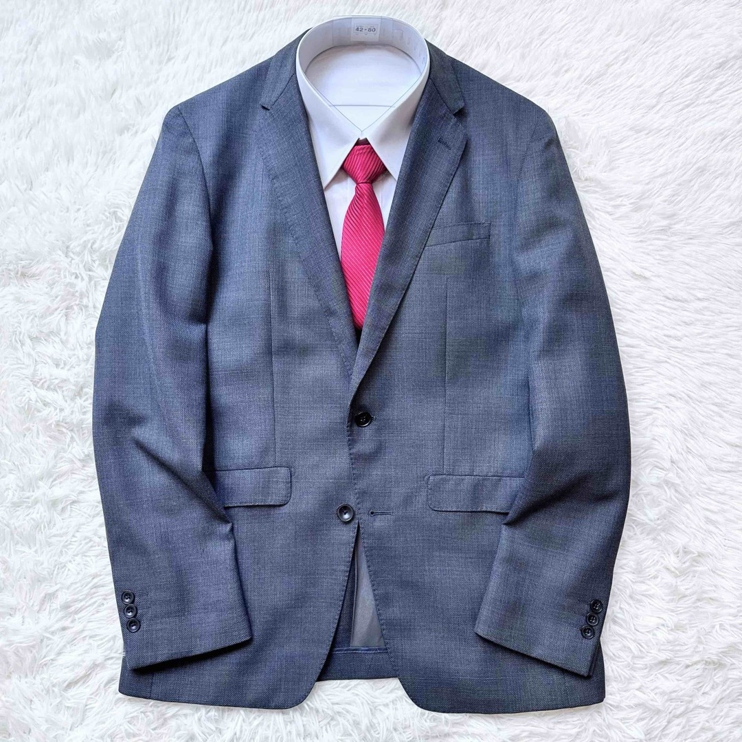 THE SUIT COMPANY(スーツカンパニー)のスーツセレクト セットアップスーツ ビジネススーツ ポリエステル ウール グレー メンズのスーツ(セットアップ)の商品写真