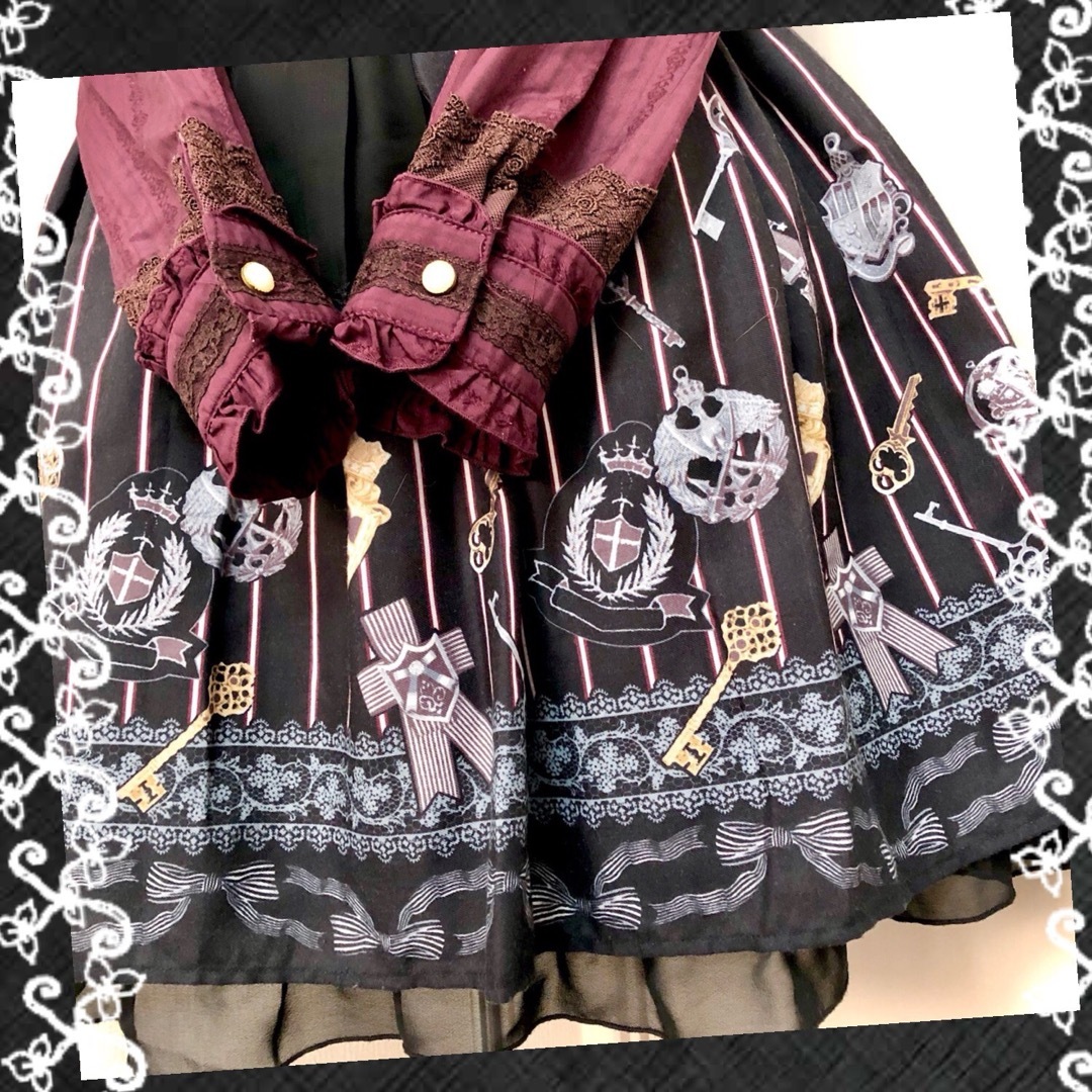 axes femme(アクシーズファム)の【2点セット】クラシカル王道スカート、襟付きブラウス★コーディネート レディースのスカート(ひざ丈スカート)の商品写真