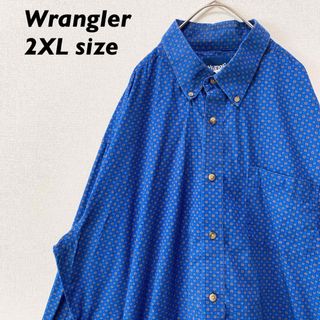 ラングラー(Wrangler)のラングラー　長袖シャツ　ボタンダウン　柄シャツ　アート　男女兼用　2XLサイズ(シャツ)