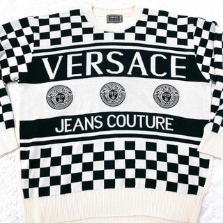 VERSACE - 90'sVERSACE JEANS COUTURE立体ﾛｺﾞﾆｯﾄの通販 by Mino's shop