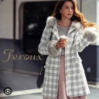 フェルゥ(Feroux)のFeroux グレーチェックコート(ロングコート)