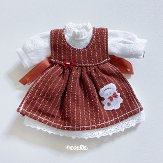 JANAYA ハンドメイド　オビツ11 ob11服　赤色森ガールワンピース2点(人形)