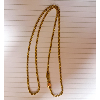 梵字彫 22k仕上げ ペーパーチェーン ロープチェーン ゴールド ネックレスLuxustivのネックレス
