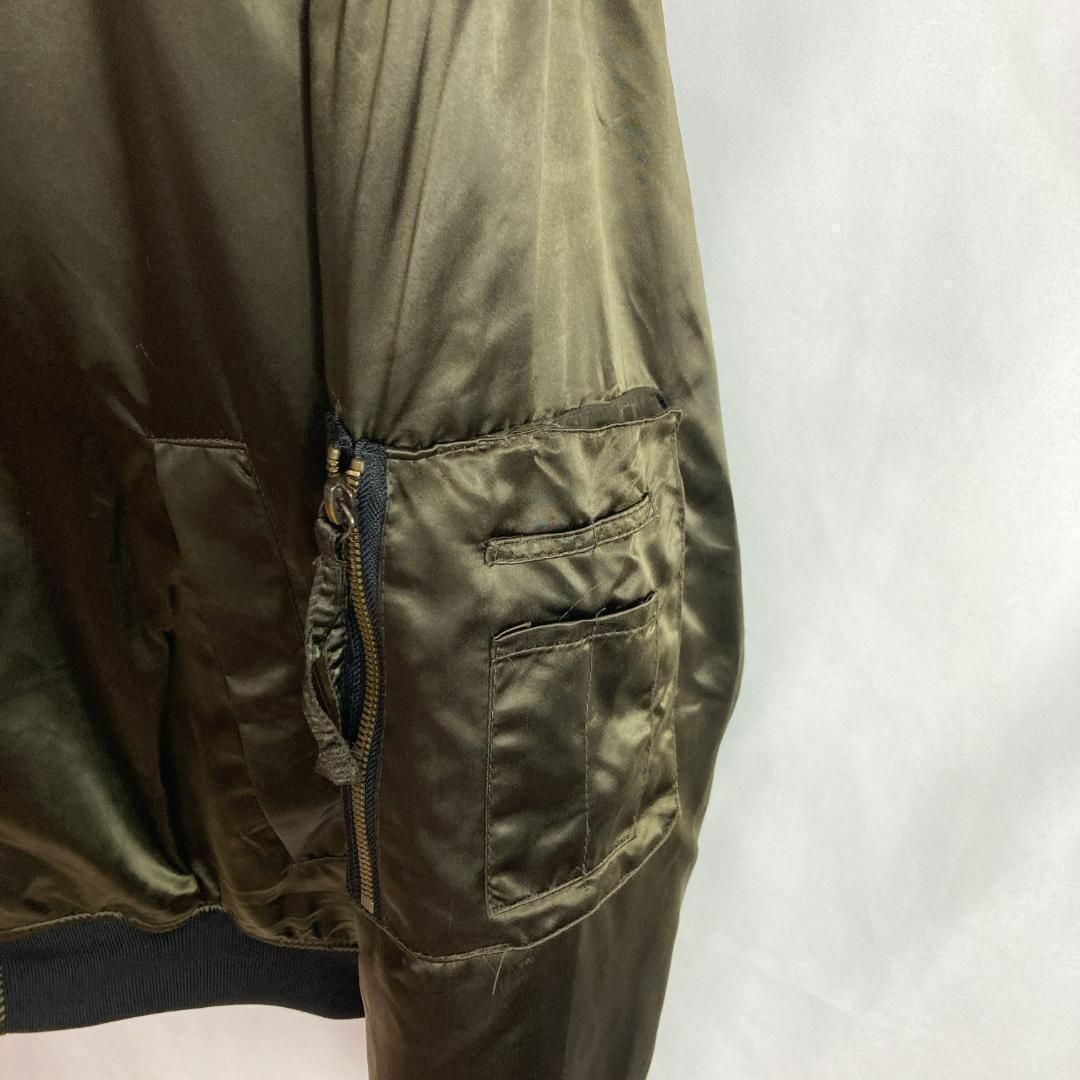 ZARA(ザラ)の古着 フライトジャケット中綿 ZARA MAN カーキ ブラック黒色 オレンジM メンズのジャケット/アウター(フライトジャケット)の商品写真