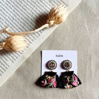 インド刺繍リボンピアス(ピアス)