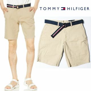 トミーヒルフィガー(TOMMY HILFIGER)の新品 トミー ヒルフィガー ベルト付 ストレッチチノショートパンツ W79cm(ショートパンツ)