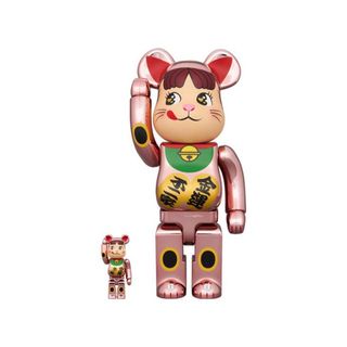 ベアブリック(BE@RBRICK)の【新品未開封】BE@RBRICK 招き猫 ペコちゃん 金運ダブル小判 桃金メッキ(その他)