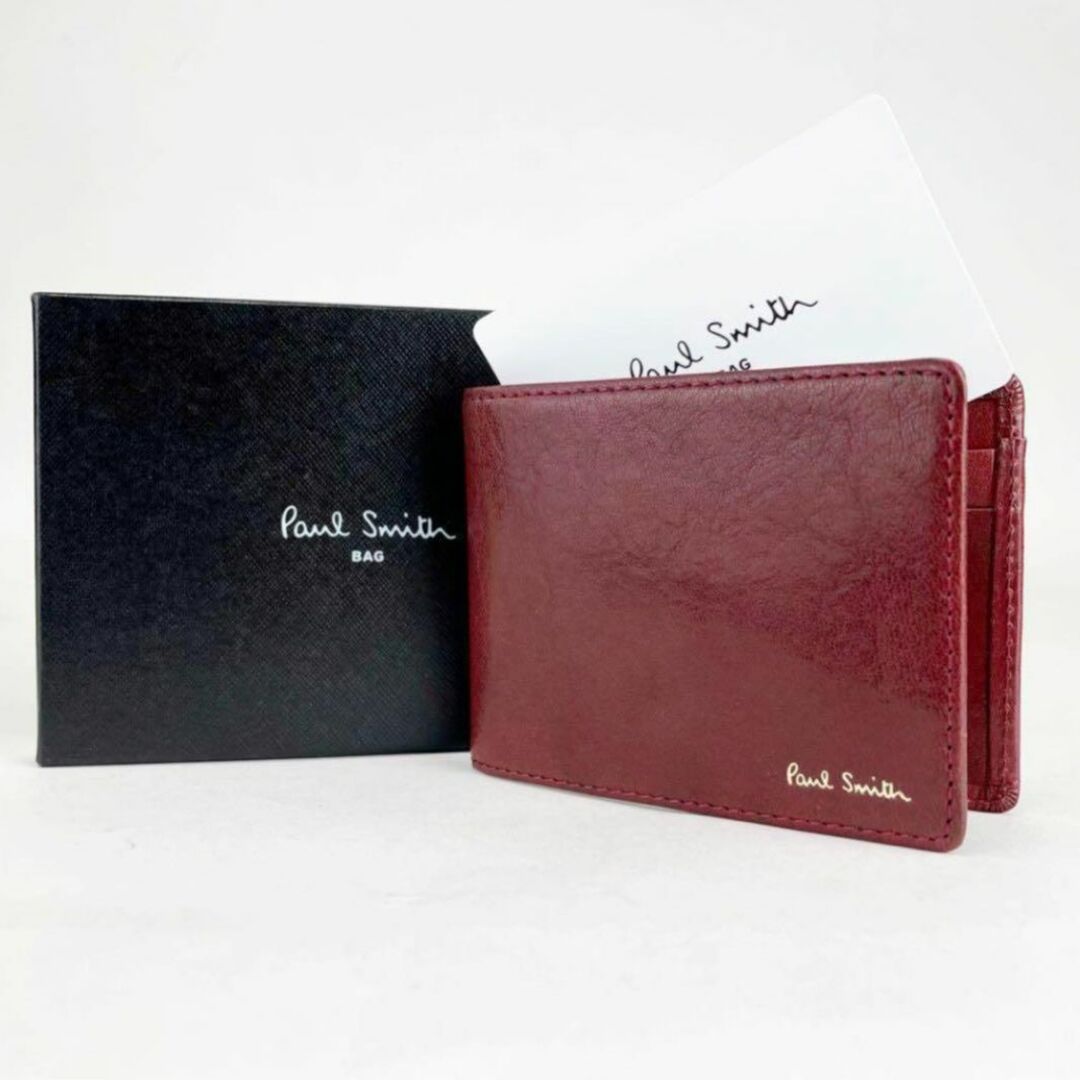 新品 ポールスミス カードケース 名刺入れ 財布 レッド メンズ 20q0455