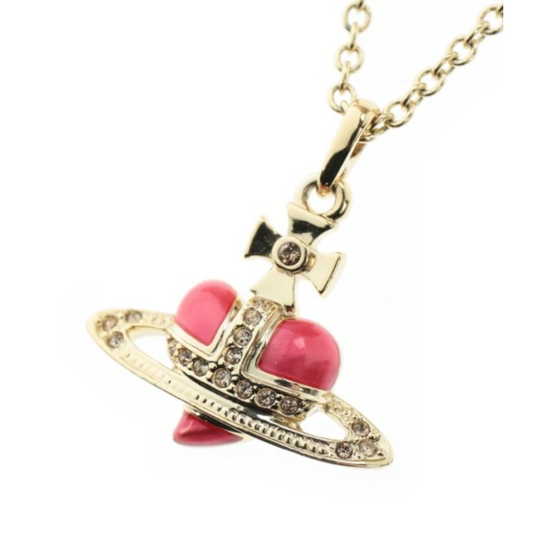 Vivienne Westwood(ヴィヴィアンウエストウッド)のVivienne Westwood ネックレス - ゴールドxピンク 【古着】【中古】 レディースのアクセサリー(ネックレス)の商品写真