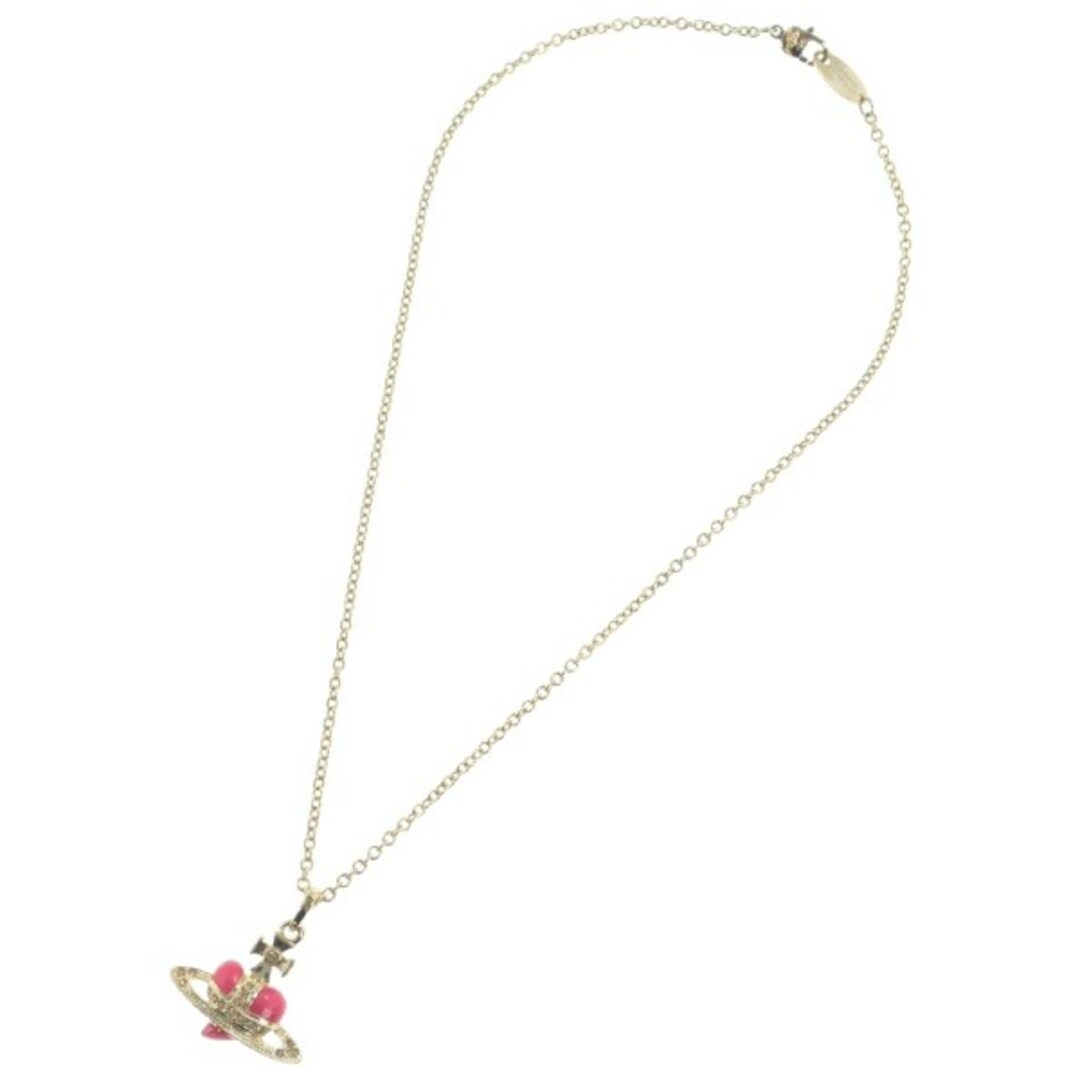 Vivienne Westwood(ヴィヴィアンウエストウッド)のVivienne Westwood ネックレス - ゴールドxピンク 【古着】【中古】 レディースのアクセサリー(ネックレス)の商品写真