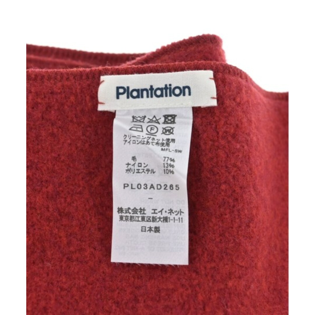 Plantation(プランテーション)のplantation プランテーション マフラー - 赤 【古着】【中古】 レディースのファッション小物(マフラー/ショール)の商品写真