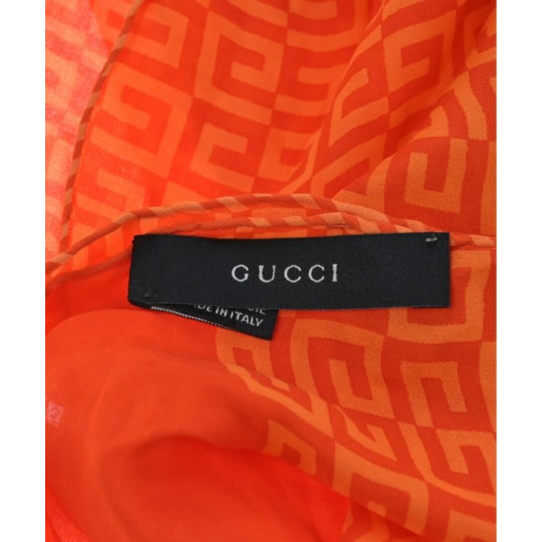 Gucci(グッチ)のGUCCI グッチ ストール - オレンジ(総柄) 【古着】【中古】 レディースのファッション小物(ストール/パシュミナ)の商品写真