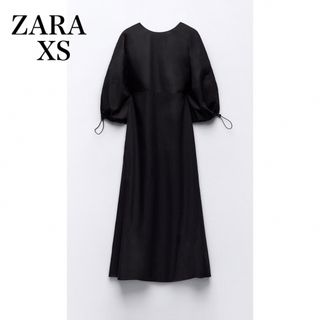 ザラ(ZARA)のZARA スリット入りミディワンピース　新品　タグ付き(ロングワンピース/マキシワンピース)