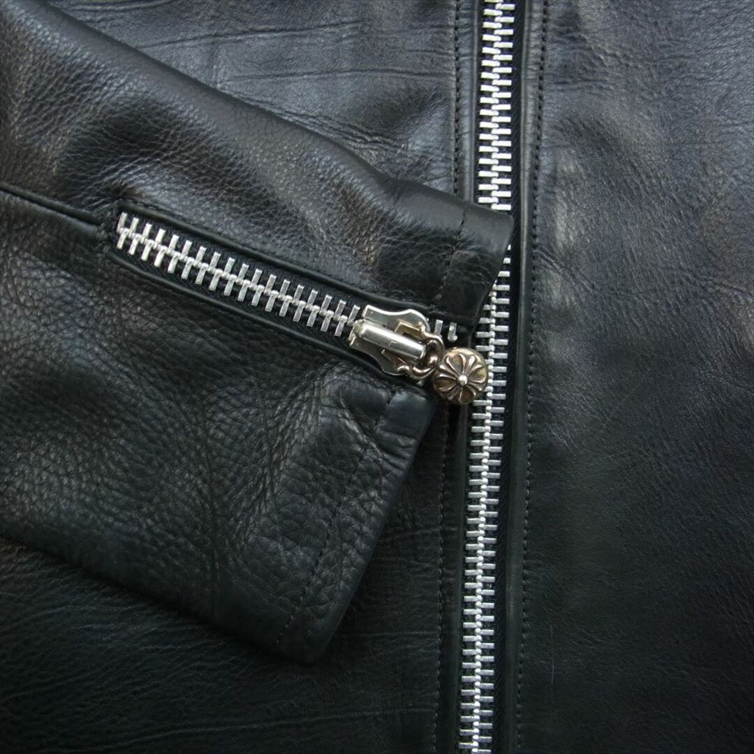 Chrome Hearts(クロムハーツ)のCHROME HEARTS クロムハーツ（原本無） レザージャケット 2255-304-5357 国内正規品 PERFECT PANOSH LTHR パーフェクト 3ダガージップ 3クロスボールジップ カウレザー シングルライダース ジャケット ブラック系 M【中古】 メンズのジャケット/アウター(その他)の商品写真